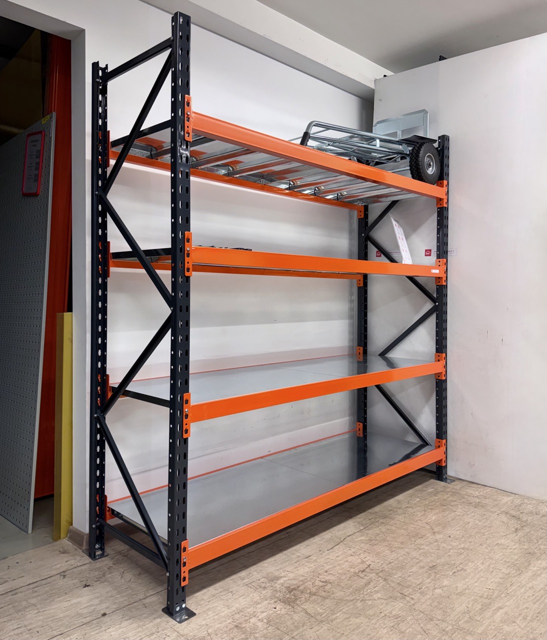 Metāla plaukti noliktavai, H2000x600x1800 mm, 4 līmeņi